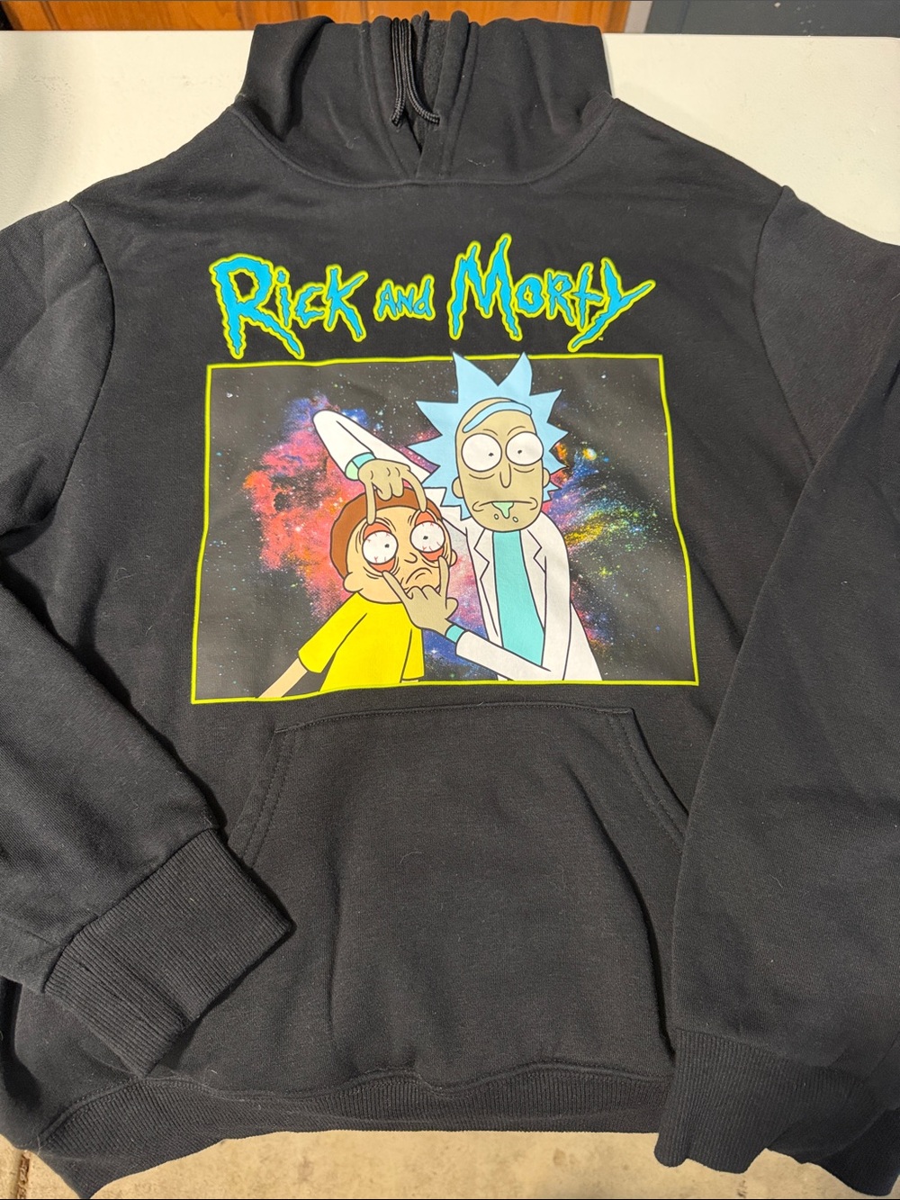 Rick and Morty Black Graphic Hoodie - Official TV Series Design